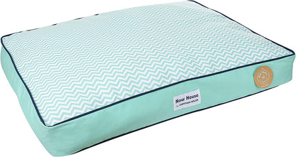 Now House for Pets by  Teal Chevron Cushion Dog Bed, Large | Large Dog Bed Washable Dog Bed for Large Dogs by Now House by  (FF15504)