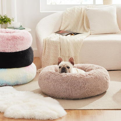 Cat Beds for Indoor Cats - Cat Bed with Machine Washable, Waterproof Bottom - Fluffy Dog and Cat Calming Cushion Bed for Joint-Relief and Sleep Improvement