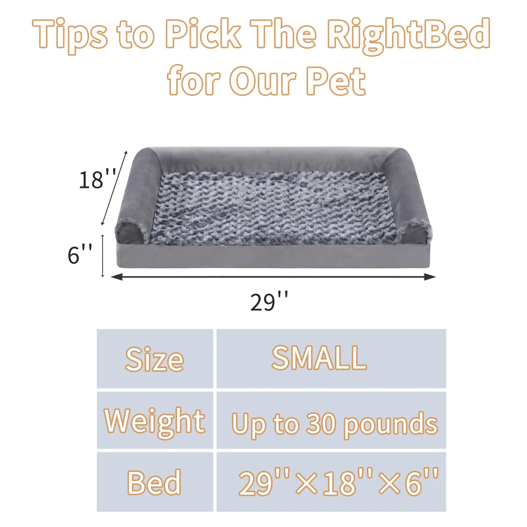 Orthopedic Headrest Dog Bed,47" Waterproof Washable Cover Dog Beds with Memory Foam